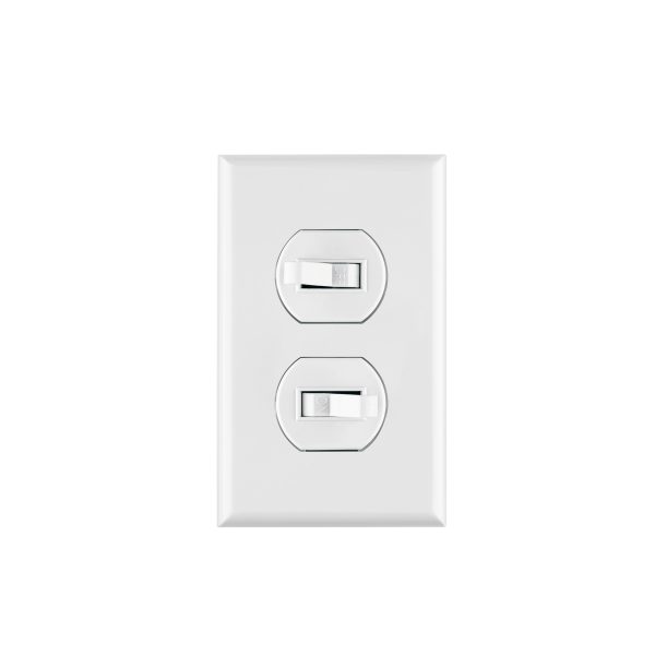 45953 - Placa armada 2 interruptores sencillo, línea Standard, blanc