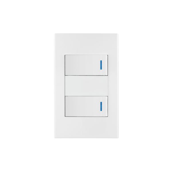 45596 - Placa armada 2 interruptores, 1 módulo, Española, blanco