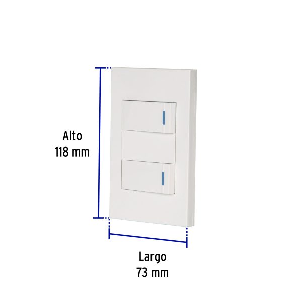 45596 - Placa armada 2 interruptores, 1 módulo, Española, blanco