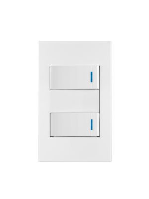 45602 - Placa armada 2 interruptores 1de 3vías,1 mod,Española,blanco