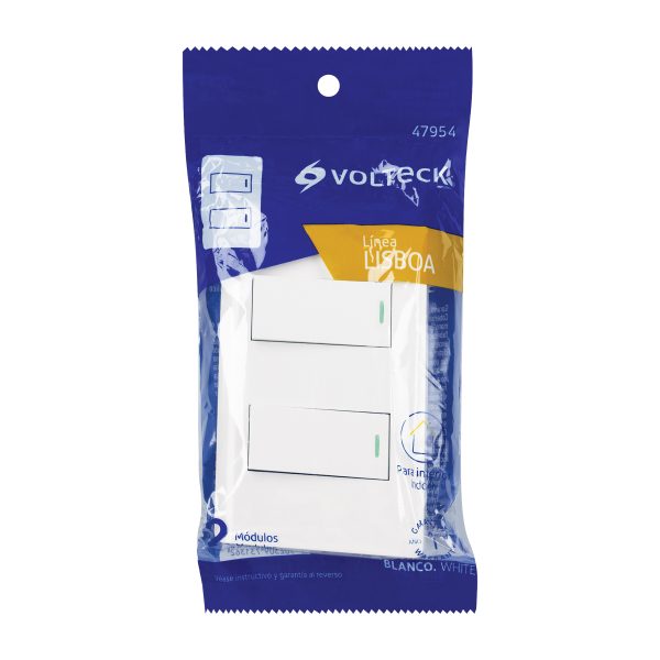 47954 - Placa armada blanca con 2 interruptores 1 módulo, Lisboa