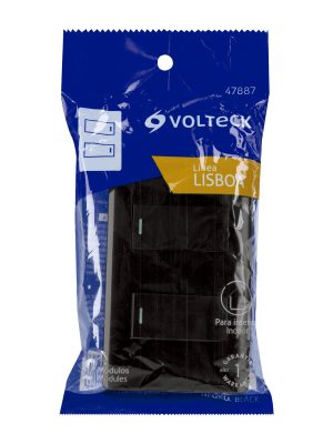 47887 - Placa armada negra con 2 interruptores 1 módulo, Lisboa