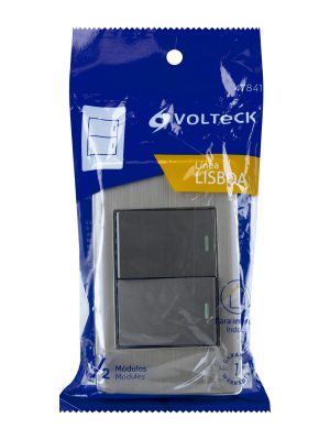 47841 - Placa armada acero 1 interruptor y 1 de 3vías 1.5mód,Lisboa