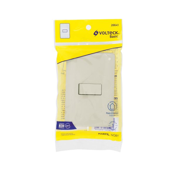 26641 - Placa armada 1 interruptor de escalera, marfil, Basic