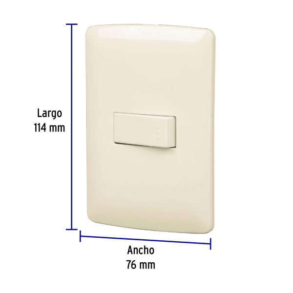 48661 - Placa armada 1 interruptor escalera marfil, línea Italiana