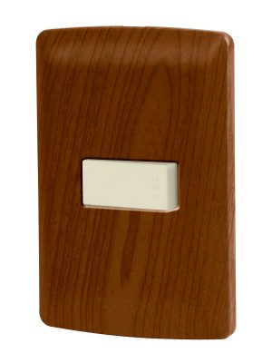 49924 - Placa armada 1 interruptor escalera, madera, línea Italiana