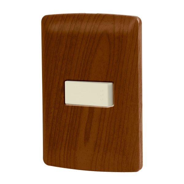 49924 - Placa armada 1 interruptor escalera, madera, línea Italiana