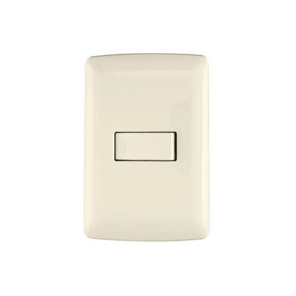 48660 - Placa armada 1 interruptor sencillo, marfil, línea Italiana