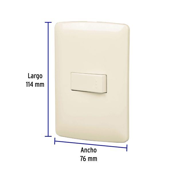 48660 - Placa armada 1 interruptor sencillo, marfil, línea Italiana