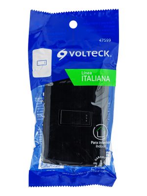 PA-APSE-INE1.jpg 47599 - Placa armada 1 interruptor sencillo, negro, línea Italiana