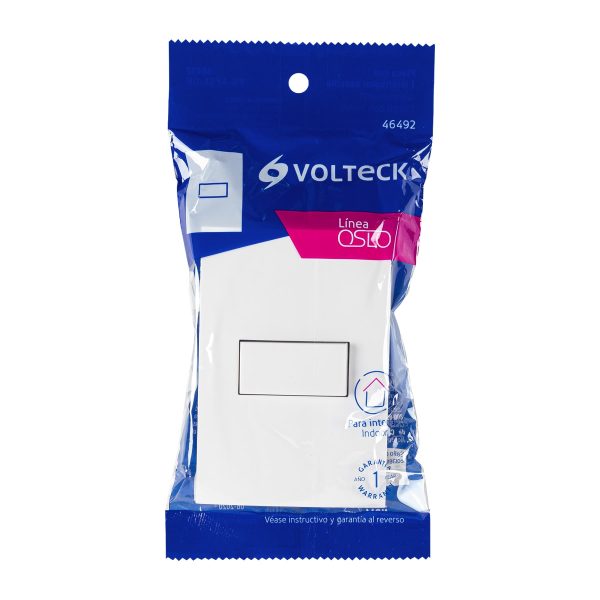 46492 - Placa armada con interruptor sencillo, línea Oslo, blanco