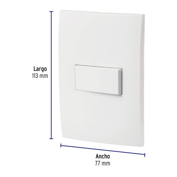 46492 - Placa armada con interruptor sencillo, línea Oslo, blanco