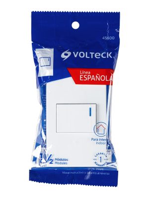 45600 - Placa armada 1 interruptor de 3vías, 1.5mód, Española,blanco