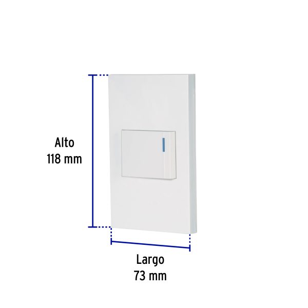 45600 - Placa armada 1 interruptor de 3vías, 1.5mód, Española,blanco