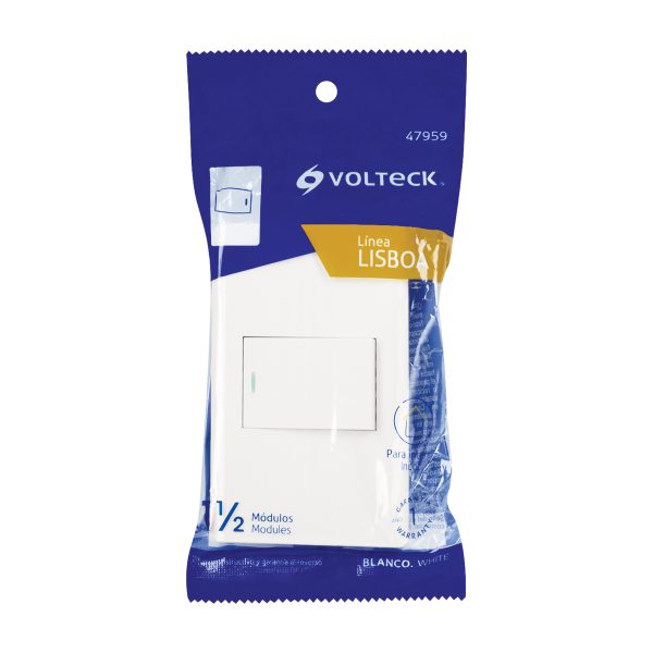 47959 - Placa armada blanca 1 interruptor de 3 vías 1.5 mód, Lisboa