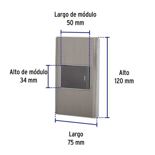47838 - Placa armada acero inox 1 interruptor 1.5 módulos, Lisboa
