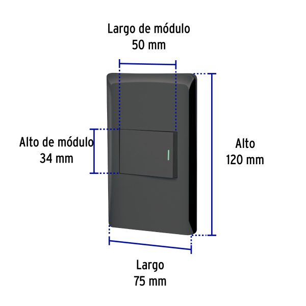 47891 - Placa armada negra 1 interruptor 1.5 módulos, Lisboa