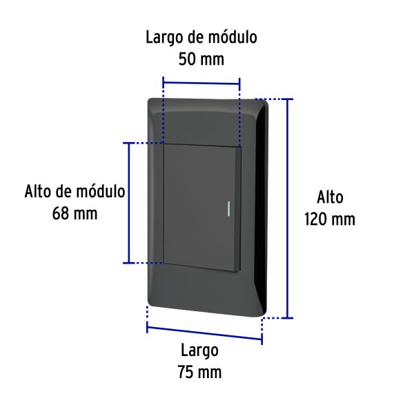 47895 - Placa armada negra 1 interruptor 3 módulos, Lisboa, Volteck