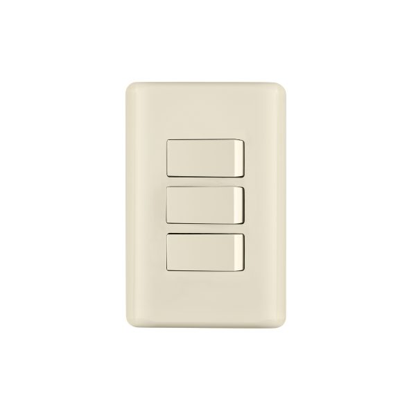 26638 - Placa armada 3 interruptores, marfil, Volteck