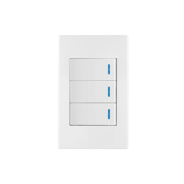 45599 - Placa armada 3 interruptores, 1 módulo, Española, blanco