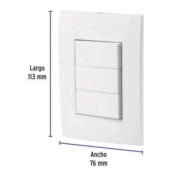 46497 - Placa armada interruptores sencillos y escalera, Oslo,blanco