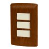 49933 - Placa armada 3 interruptores sencillos,madera,línea Italiana