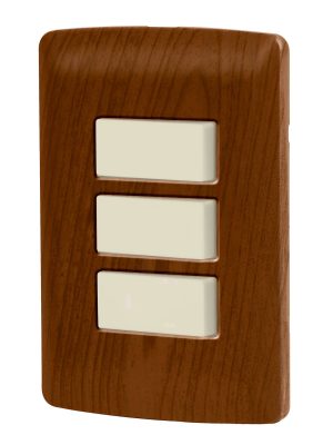 49933 - Placa armada 3 interruptores sencillos,madera,línea Italiana