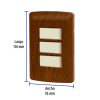 49933 - Placa armada 3 interruptores sencillos,madera,línea Italiana