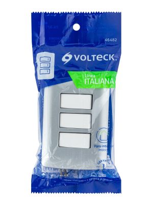 PA-APTR-IPE1.jpg 46482 - Placa armada 3 interruptores sencillos,plata, línea Italiana