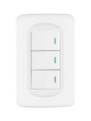 29054 - Placa armada 3 interruptores 1 módulo, Toledo, Basic