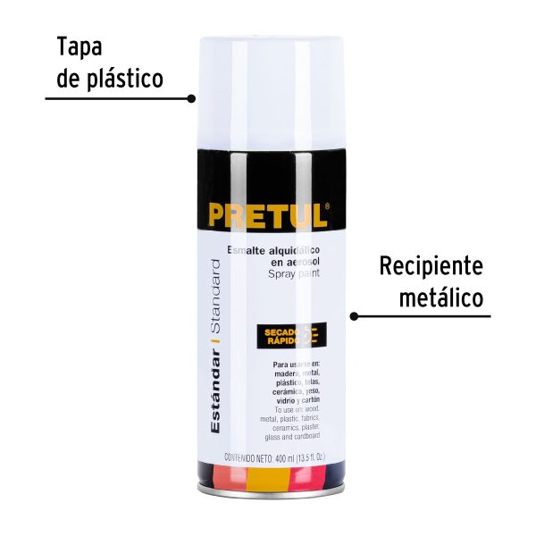 27171 - Pintura en aerosol, blanco brillante, 400ml, Pretul