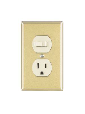 48495 - Placa armada interruptor y contacto, línea Standard,aluminio