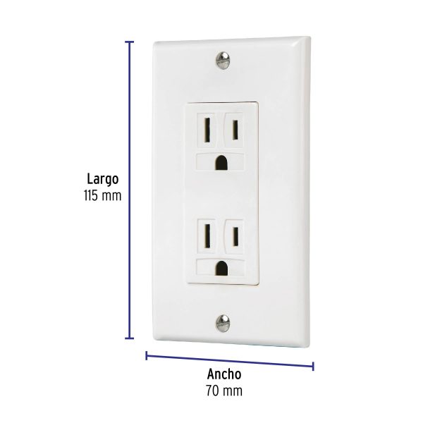 40016 - Placa armada contacto dúplex, 2 polos + tierra Classic