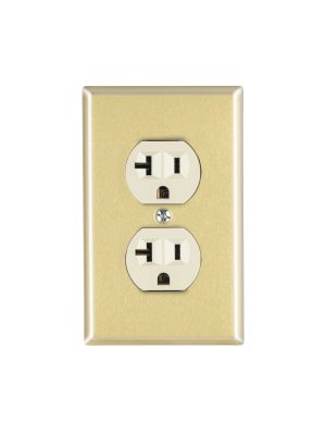 48496 - Placa armada contacto dúplex,2 polos,línea Standard,aluminio