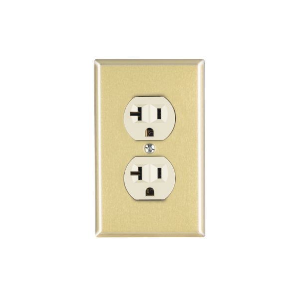 48496 - Placa armada contacto dúplex,2 polos,línea Standard,aluminio