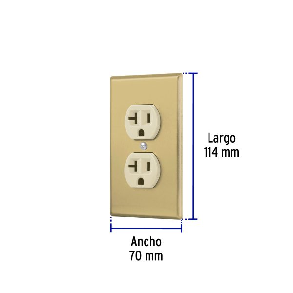 48496 - Placa armada contacto dúplex,2 polos,línea Standard,aluminio