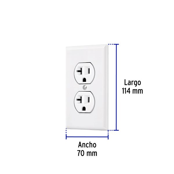 45951 - Placa armada contacto dúplex,2 polos, línea Standard, blanco