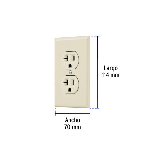 48490 - Placa armada contacto dúplex,2 polos, línea Standard, marfil
