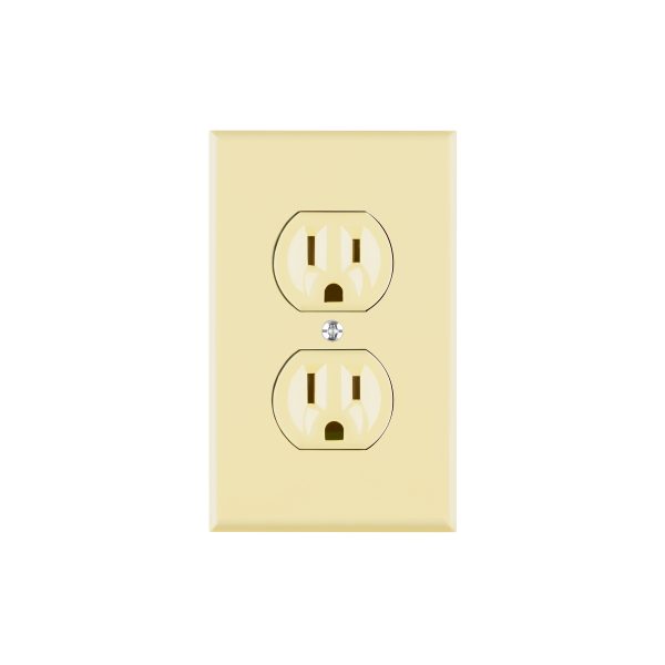 48488 - Placa armada 2 contactos polarizados, línea Standard, marfil