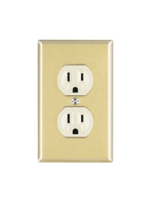 48494 - Placa armada 2 contactos polarizados,línea Standard,aluminio