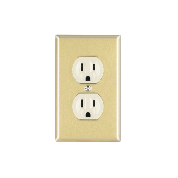 48494 - Placa armada 2 contactos polarizados,línea Standard,aluminio