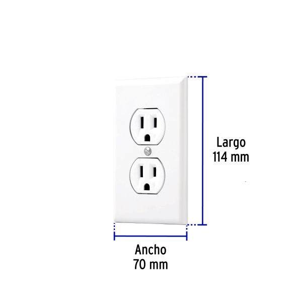 45954 - Placa armada 2 contactos polarizados, línea Standard, blanco