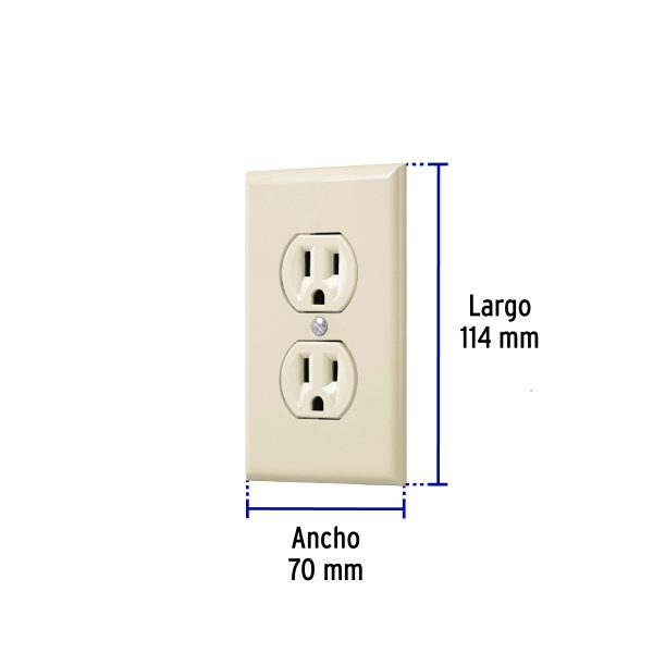 48488 - Placa armada 2 contactos polarizados, línea Standard, marfil
