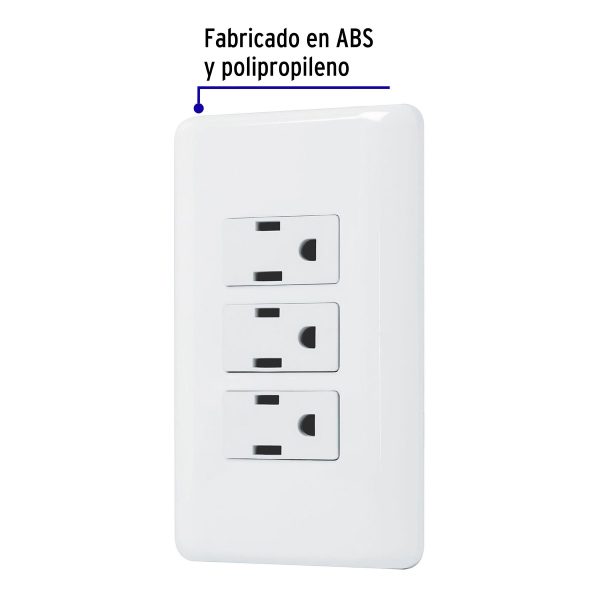 25082 - Placa armada con 3 contactos, Volteck Basic