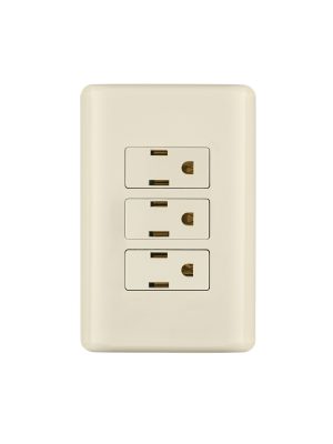 26636 - Placa armada 3 contactos aterrizados, marfil, Volteck