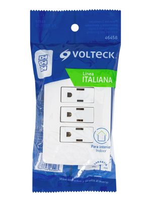 PA-COTR-IBE1.jpg 46458 - Placa armada 3 contactos aterrizados, blanco, línea Italiana