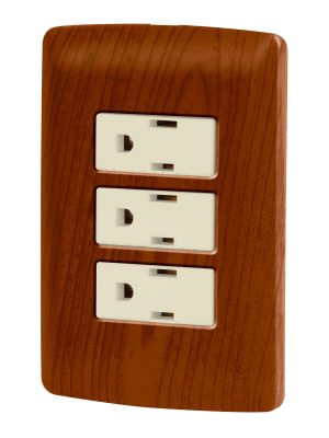 PA-COTR-IM.jpg 49944 - Placa armada 3 contactos aterrizados, madera, línea Italiana