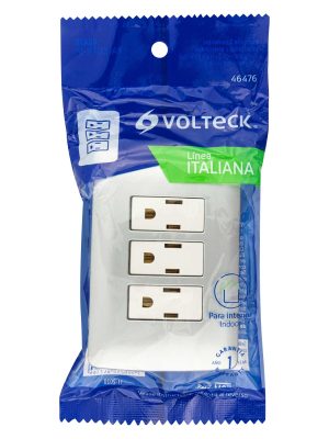 PA-COTR-IPE1.jpg 46476 - Placa armada 3 contactos aterrizados, plata, línea Italiana