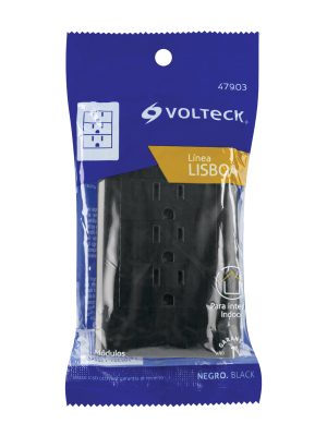 PA-COTR-LNE1.jpg 47903 - Placa armada negra 3 contactos 1 módulo, Lisboa, Volteck