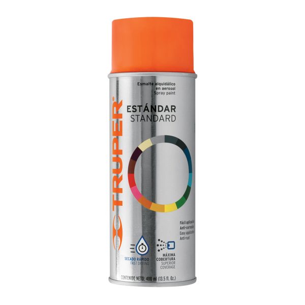 102822 - Pintura en aerosol, naranja, bote tradicional, 400 ml
